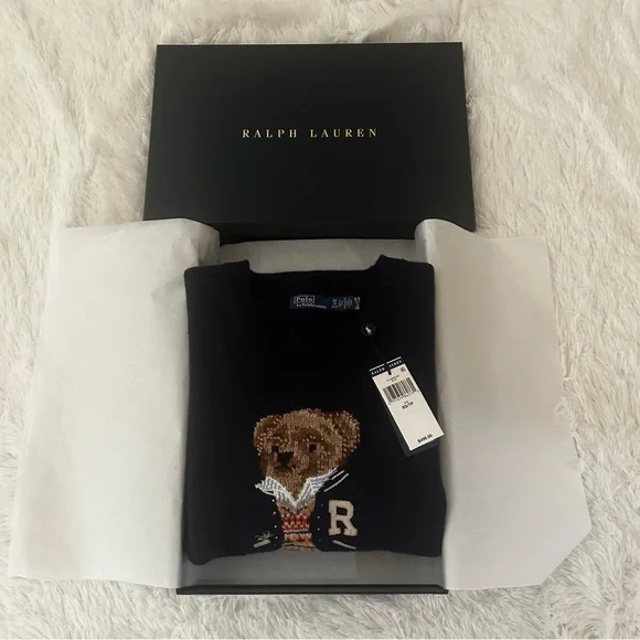 Polo Bear Crewneck Navy Sweater Dress. Size XS Brand New - Picture 12 of 13